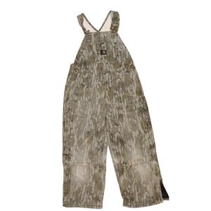 Carhartt Bib Overall Loose Fit Insulated Mossy Oak Bottomland Camo Boys Size 8